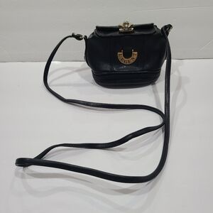 Vintage Legent Elegant Black Leather Crossbody Bag